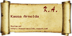 Kassa Arnolda névjegykártya